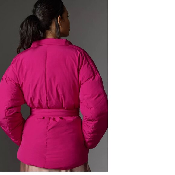 Anthropologie Maeve Crop Cocoon Puffer Jacket XS NEW NWT pink color - Picture 3 of 5